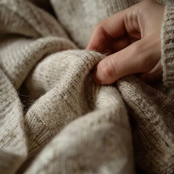 Nahaufnahme eines Schafskopfes auf Wolle