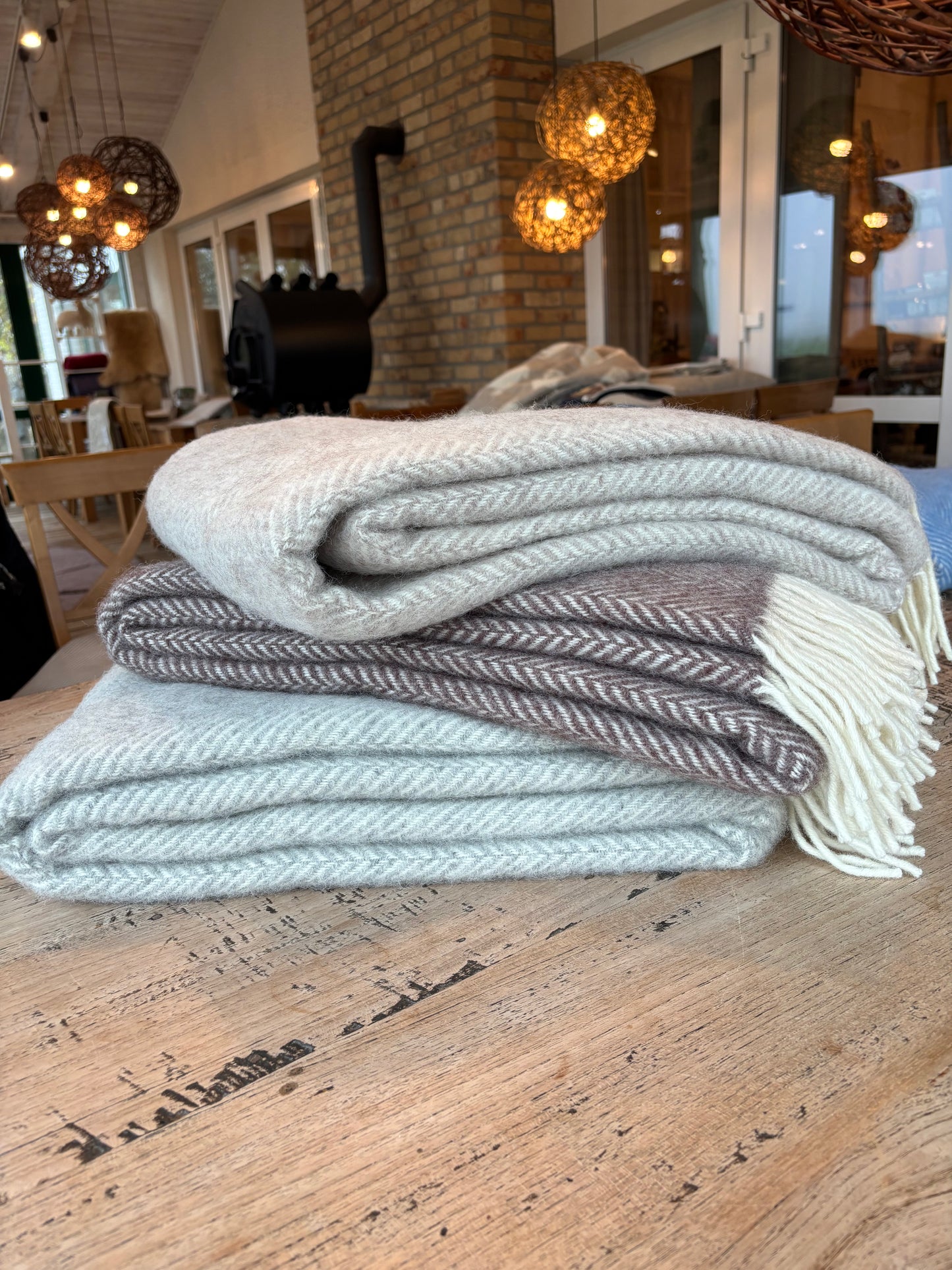 Wolldecke „Fischgrät“